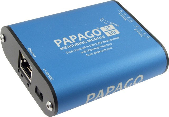 PAPAGO converter - 2x thermometer for PT100/1000 for Ethernet