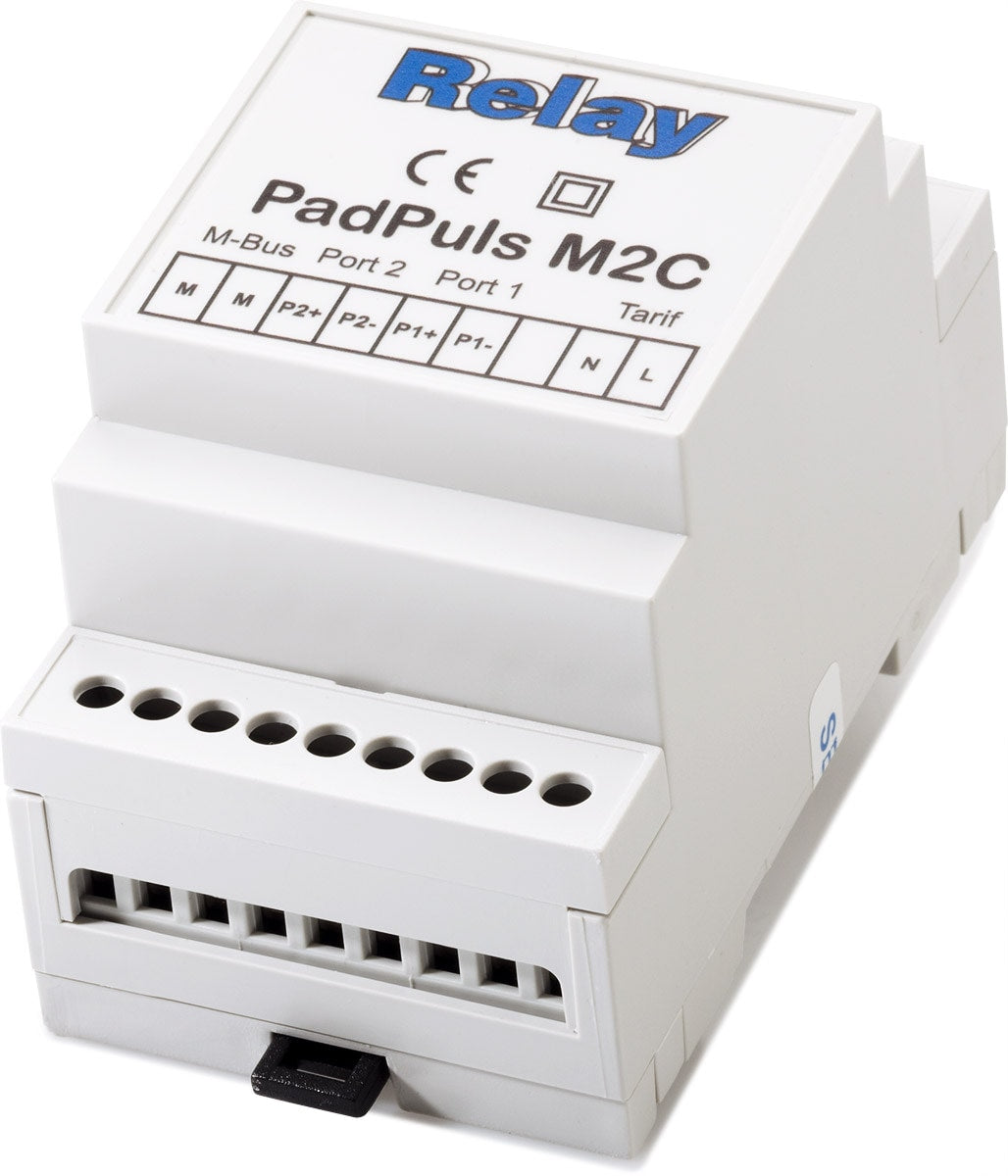 PadPuls M2C, pulsteller voor het aansluiten van 2 meters met pulsuitgang, met batterij